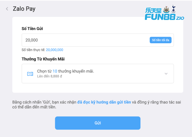 Nạp tiền Fun88 bằng ví điện tử với các bước thao tác đơn giản